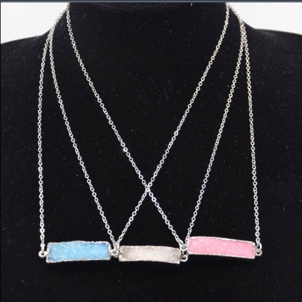 Pastel druzy necklace
